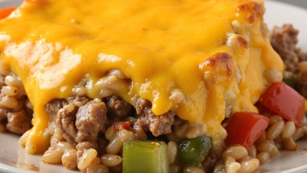 nostalgic hamburger rice casserole
