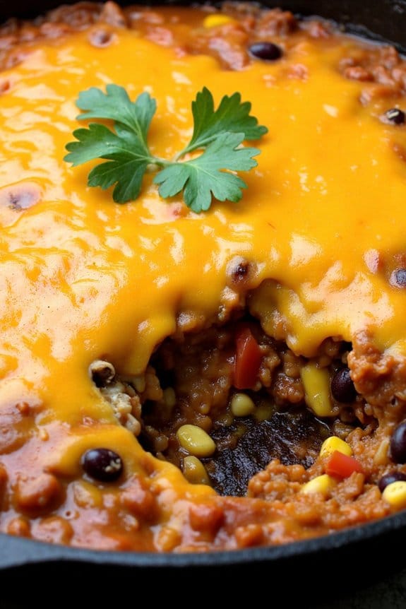 one pan beef rice bake