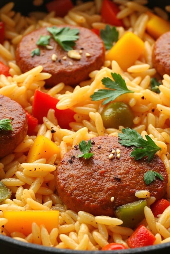 one pan sausage and rice