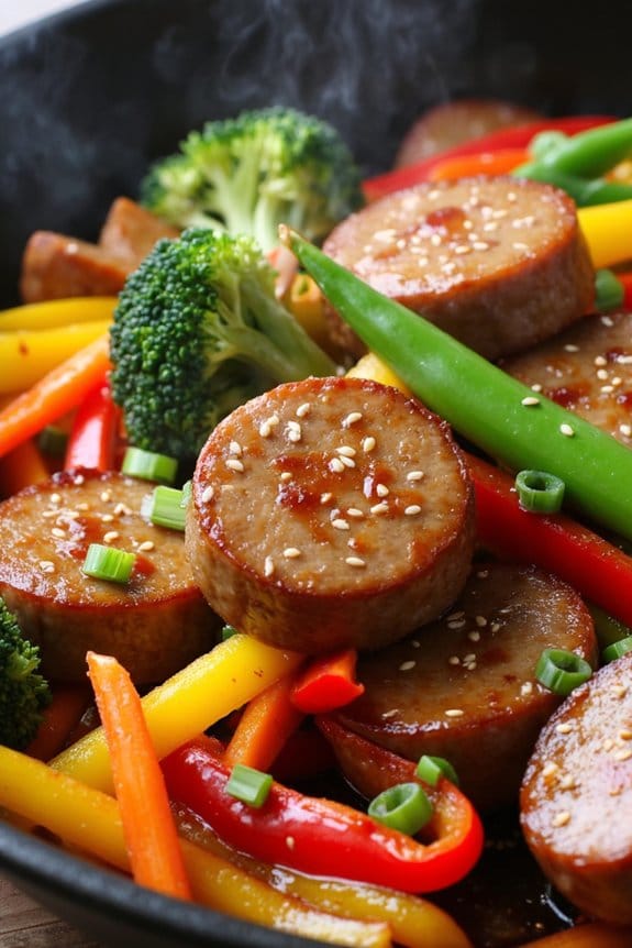 quick healthy sausage stir fry