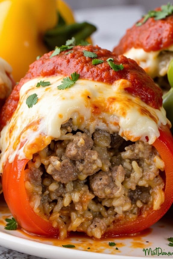 satisfying sausage stuffed bell peppers