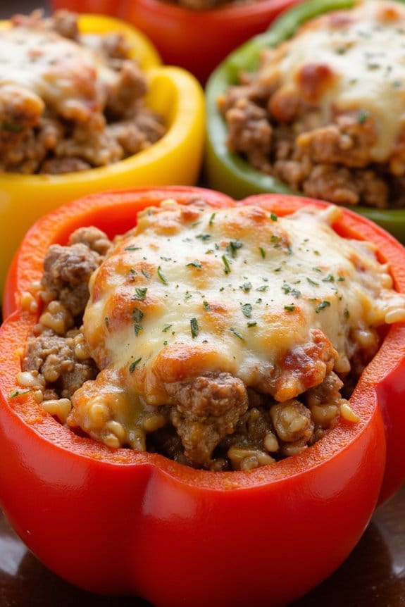 satisfying sausage stuffed bell peppers