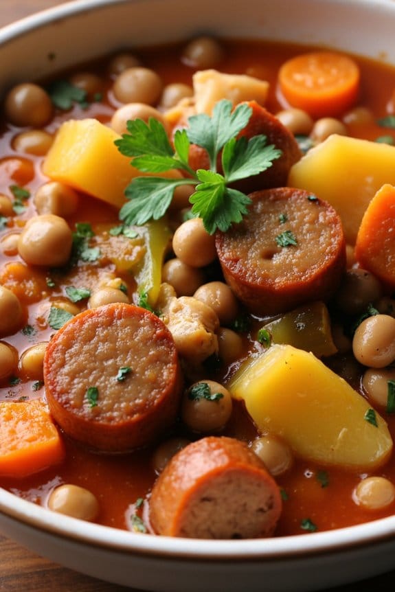 sausage and black eyed pea stew