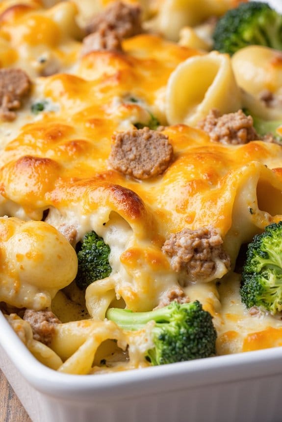 sausage and broccoli pasta bake