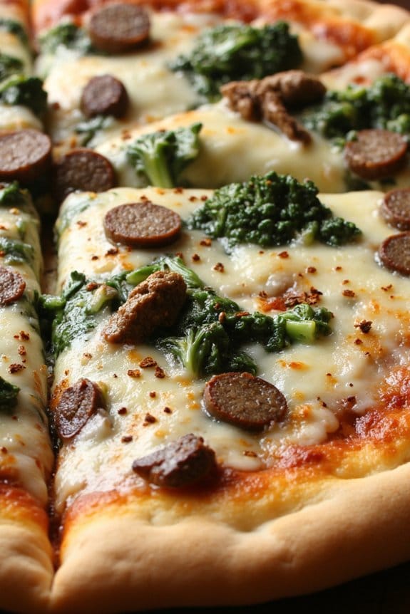 sausage and broccoli rabe pizza
