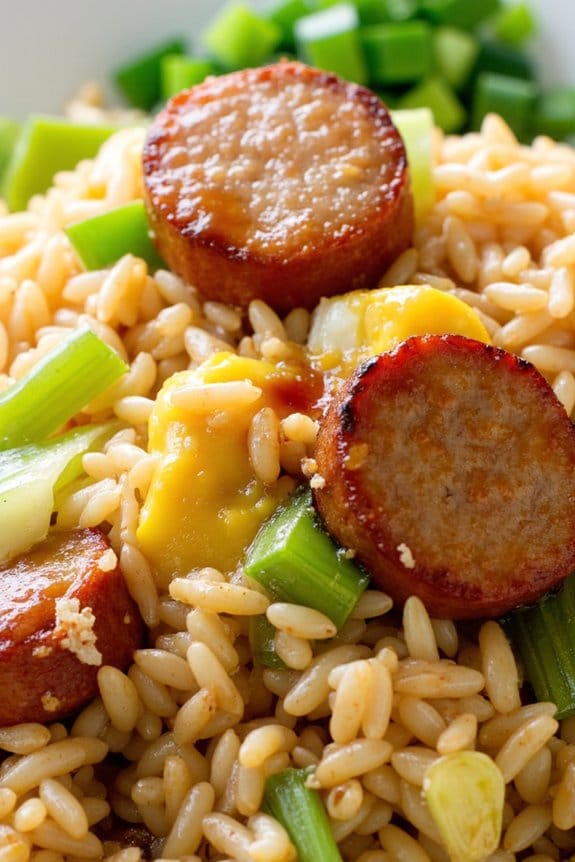 sausage and cabbage fusion dish