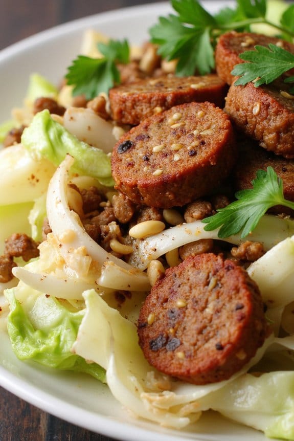 sausage and cabbage stir fry