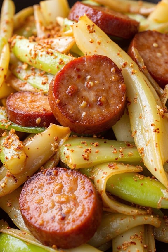 sausage and cabbage stir fry