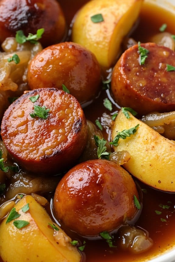 sausage and cider comfort dish