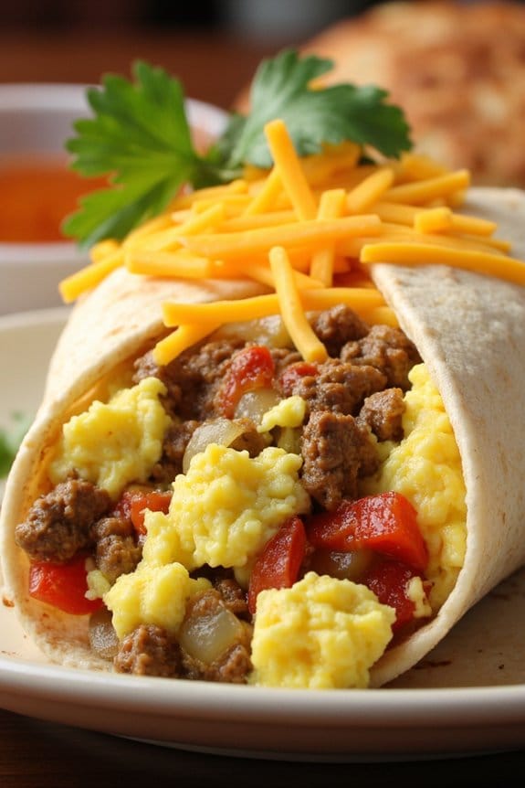 sausage and egg burritos