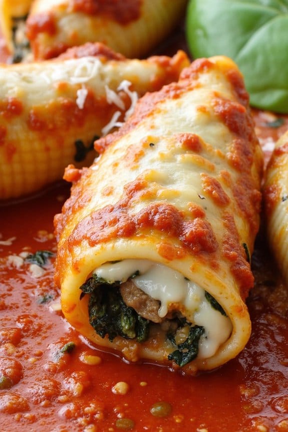 sausage and spinach stuffed shells