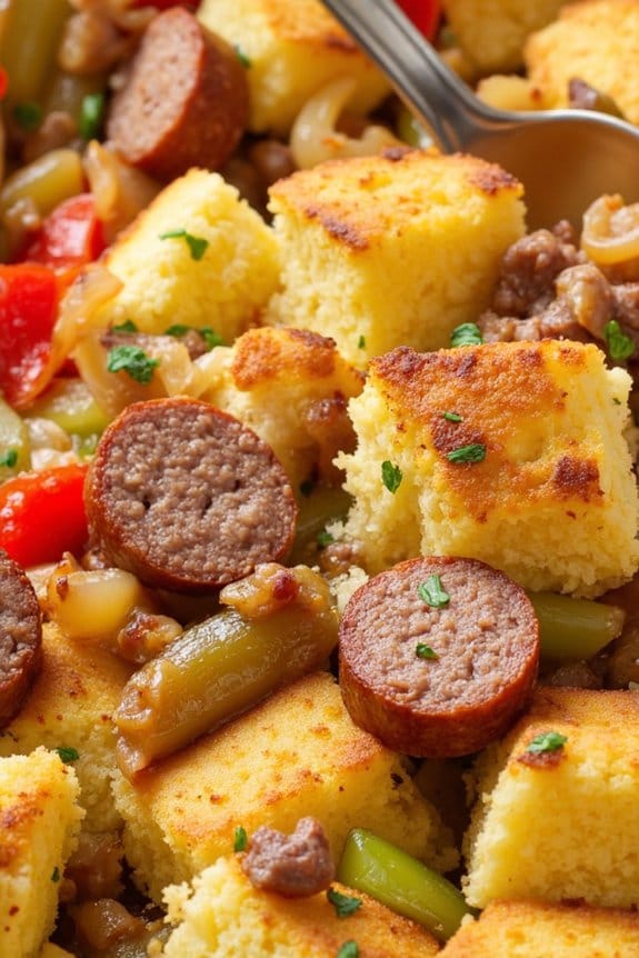 sausage cornbread casserole recipe