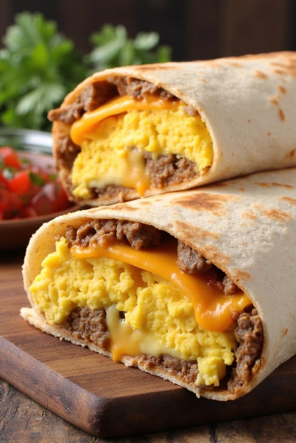 sausage egg cheese burritos