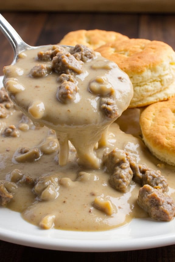 sausage gravy and biscuits