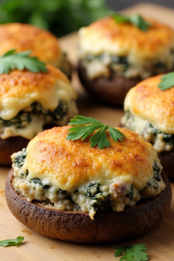 sausage spinach stuffed mushrooms