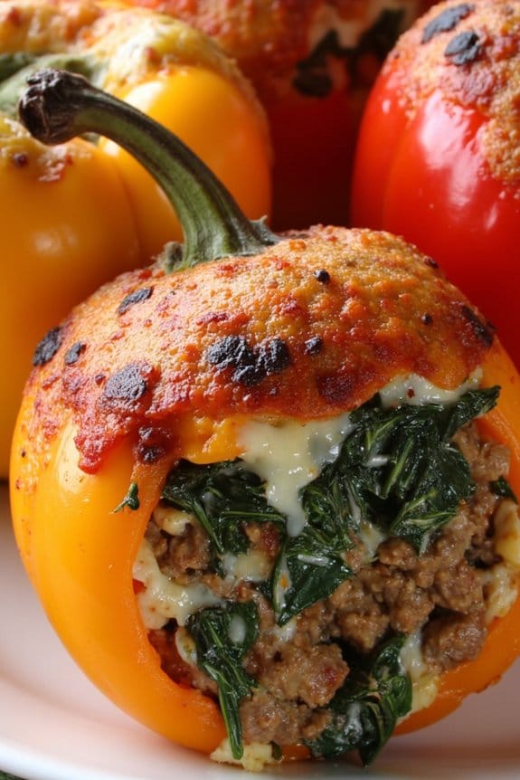 sausage spinach stuffed peppers