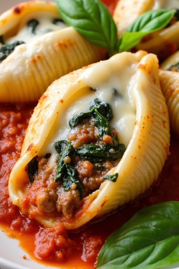 sausage spinach stuffed shells