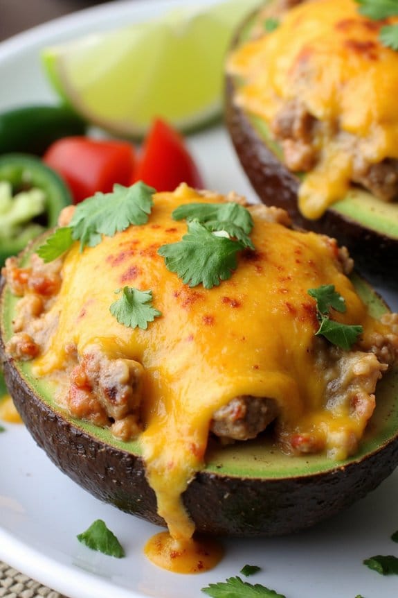 sausage stuffed avocados recipe