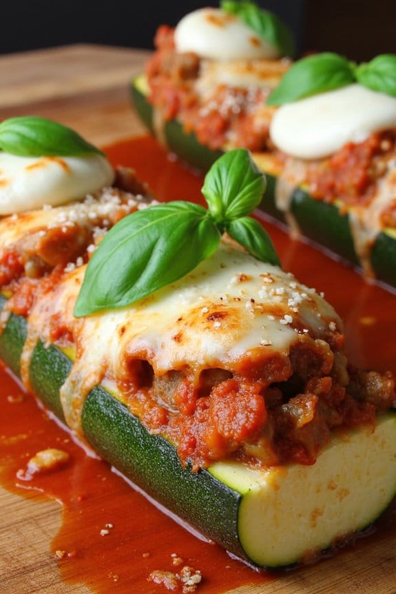 sausage stuffed zucchini boats