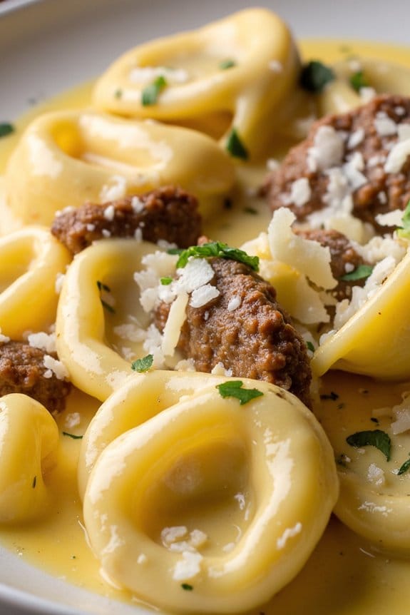 sausage tortellini alfredo delight