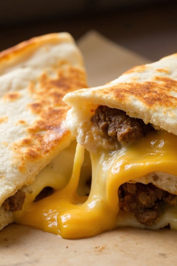 savory sausage and cheese quesadillas