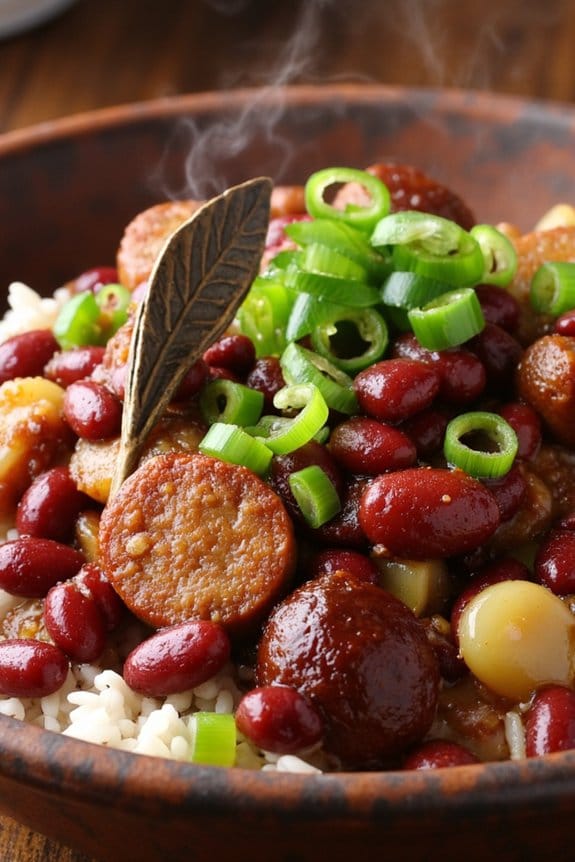 savory sausage and hearty beans