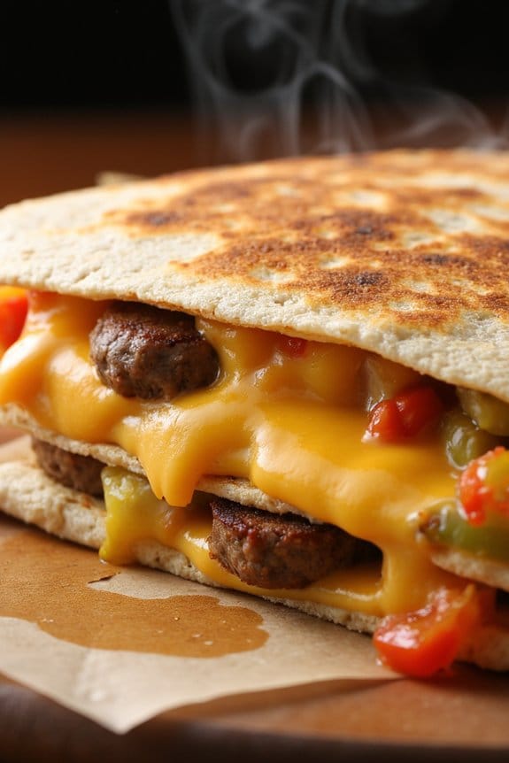 savory sausage cheese quesadillas