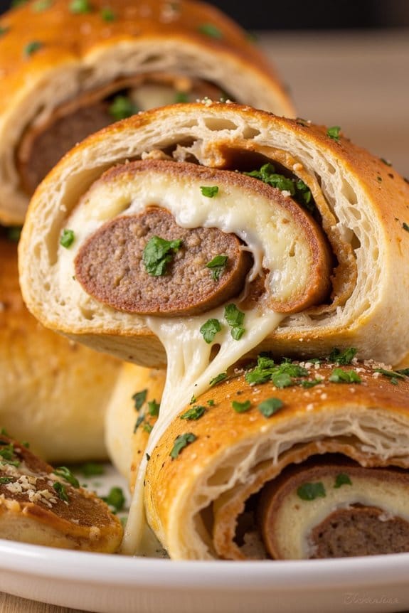savory sausage cheese stromboli