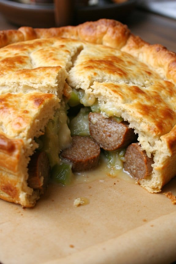 savory sausage leek pie