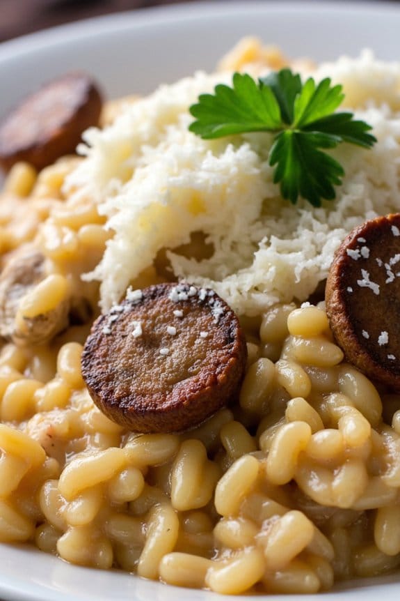 savory sausage mushroom risotto