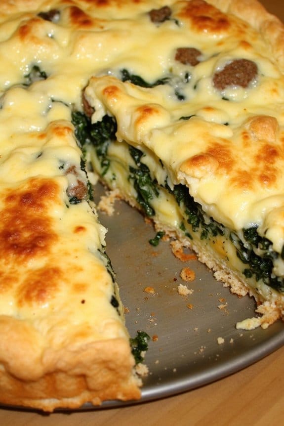 savory sausage spinach quiche