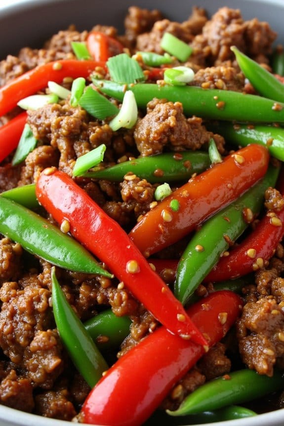 spicy ground pork stir fry