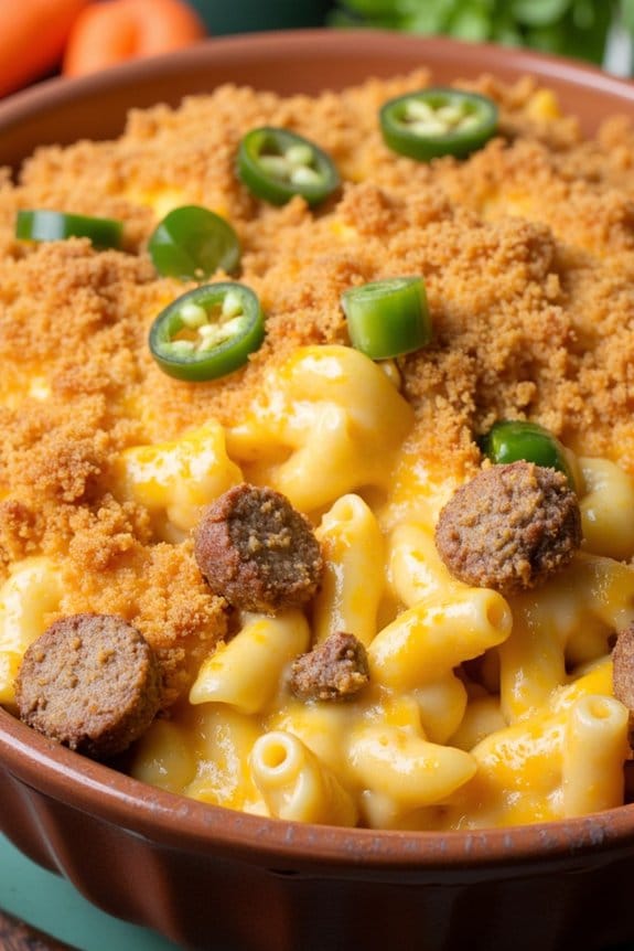 spicy sausage macaroni casserole