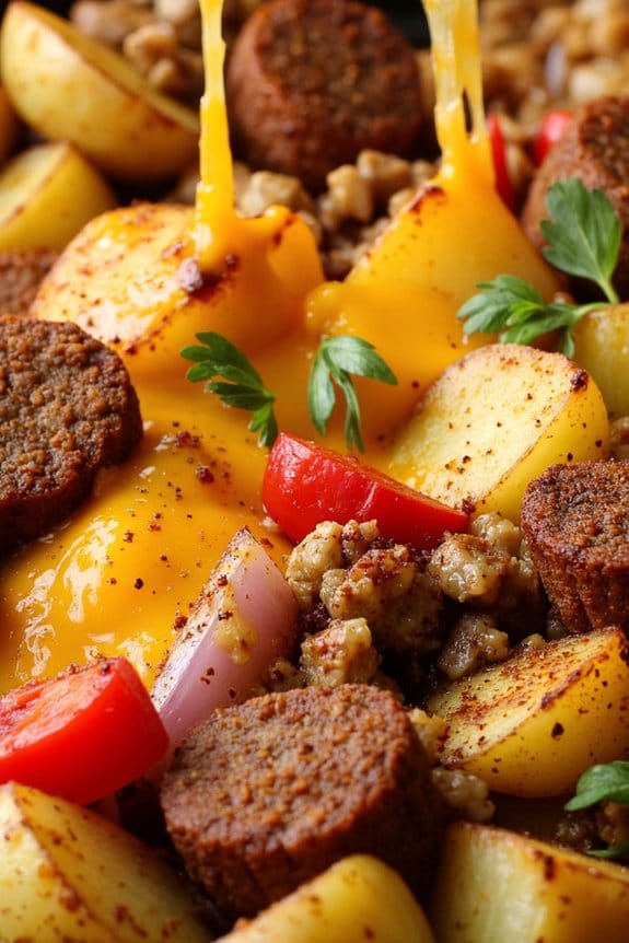 spicy sausage potato bake