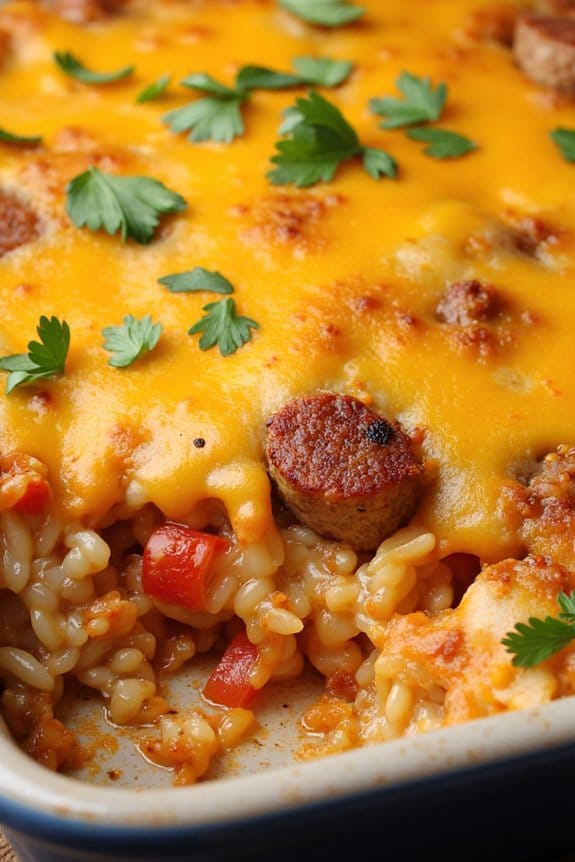 spicy sausage rice casserole