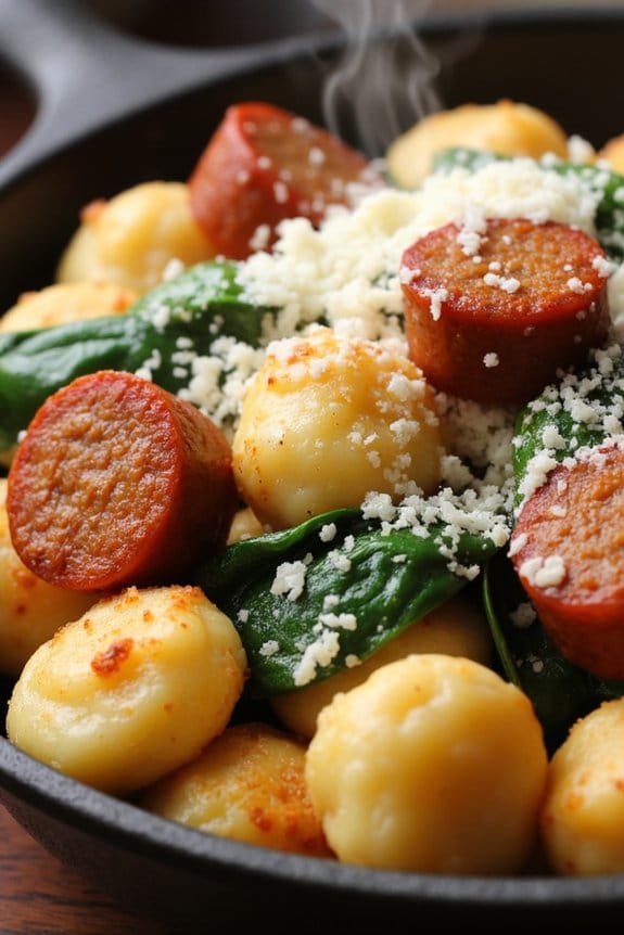 spicy sausage spinach gnocchi