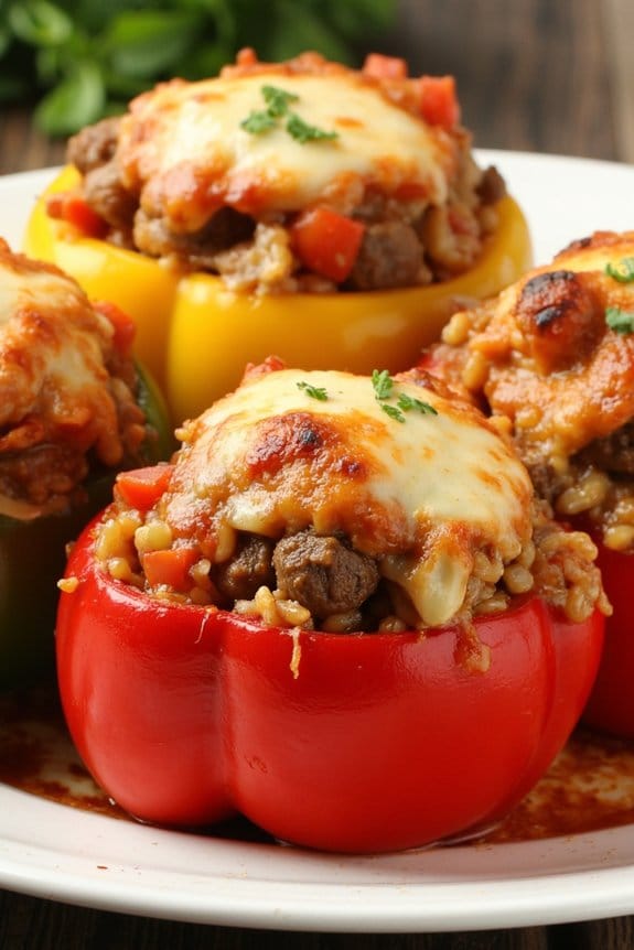 spicy sausage stuffed peppers