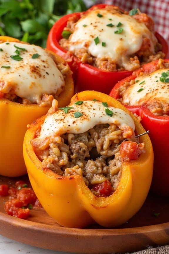 spicy sausage stuffed peppers