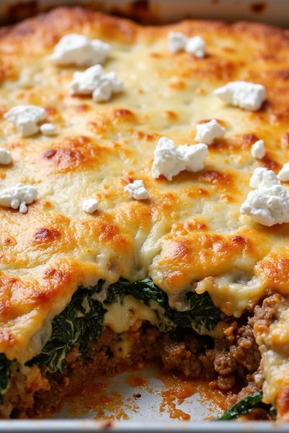 spinach feta beef casserole