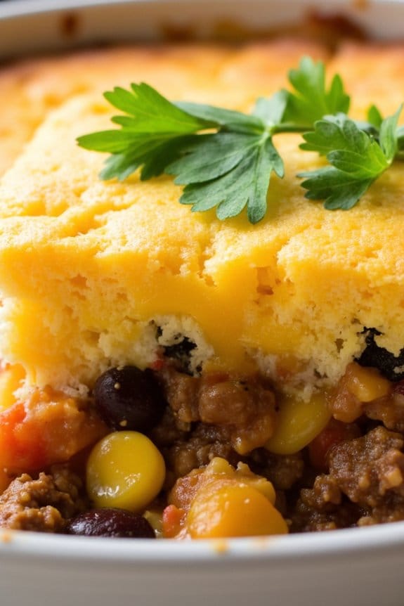tex mex casserole with cornbread