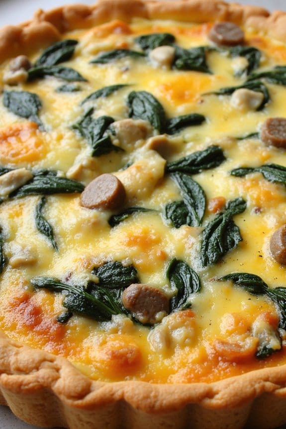 turkey sausage spinach quiche recipe