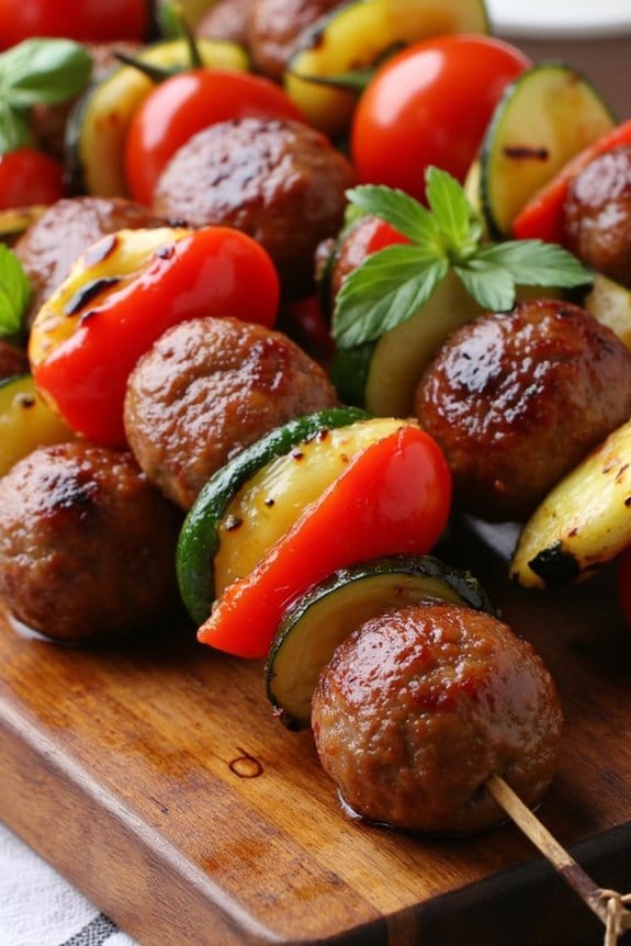 turkey sausage vegetable skewers