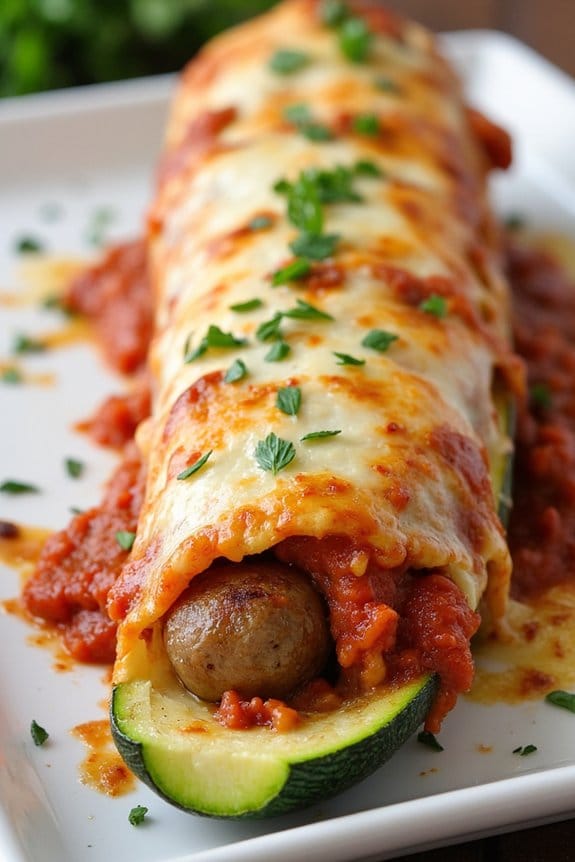 turkey sausage zucchini boats recipe