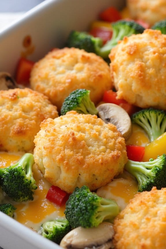 veggie packed tater tot casserole