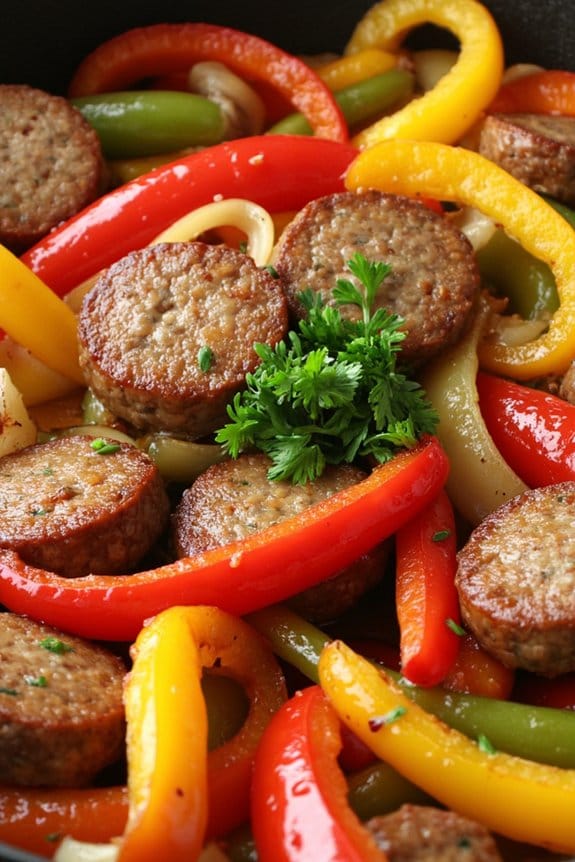 zesty sausage and peppers skillet