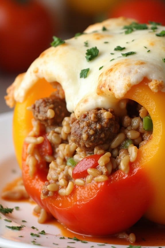 zesty sausage stuffed peppers