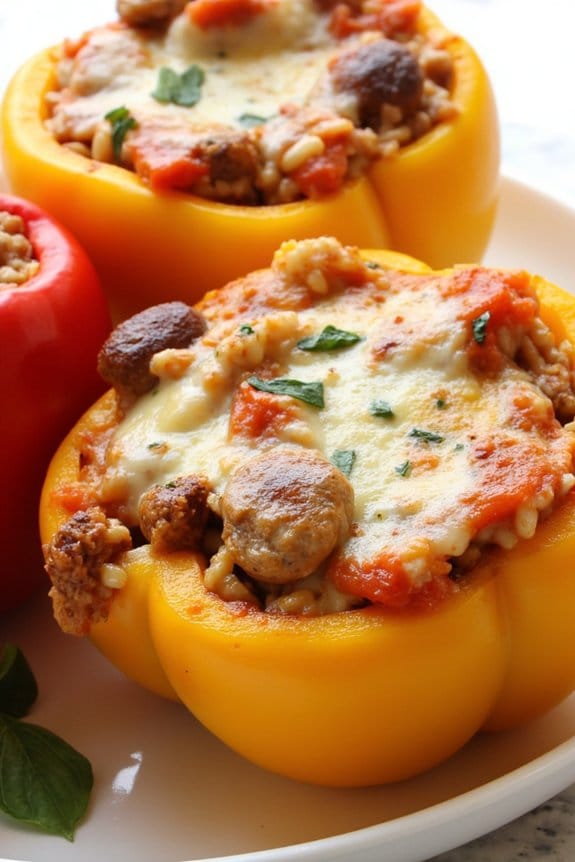 zesty sausage stuffed peppers