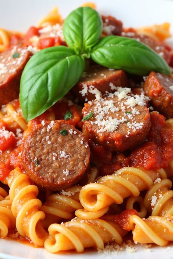 zesty sausage tomato pasta delight