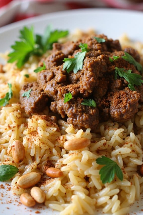 aromatic lamb and rice pilaf