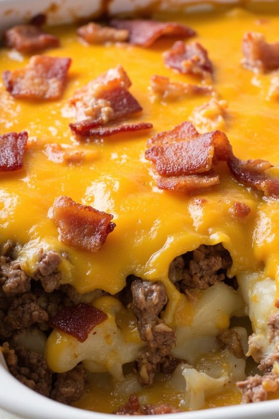 cheesy bacon hamburger casserole recipe